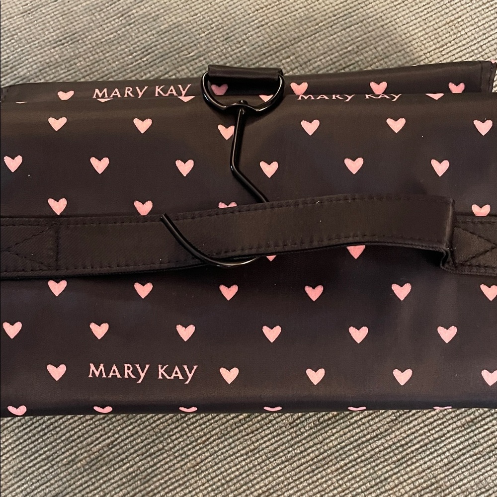 Mary Kay Black and Pink Heart Cosmetic Bag
